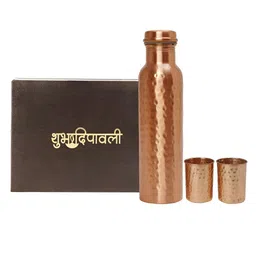 INTERNATIONAL GIFT Copper Water Bottle with 2-pcs Glass & Happy Diwali Tag-image-62