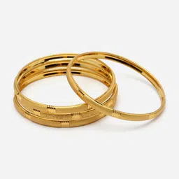 Aazeen Set Of 4 Gold-Plated Classic Bangles-image-26