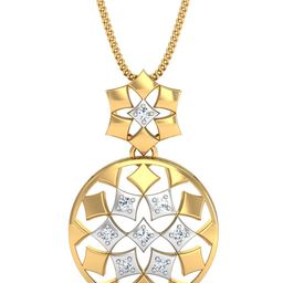 KUBERBOX Quadratic 18KT Gold Diamond-Studded Pendant - 2.13gm-picture-38