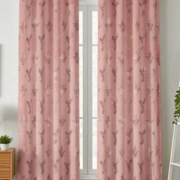 GEET CREATIONS Pink & Beige Set of 2 Floral Door Curtain image 3