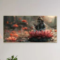 nestroots Pink & Black 1 Piece Canvas Religious Wall Paintings-picture-14