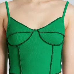 ZOMODA Tie-Up Neck Cotton Crop Top image 2