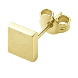 Roadster Men Golden Brass Single Stud Earrings image 2