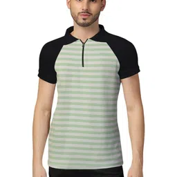 BEYOU FASHION Men Striped Polo Collar T-shirt-picture-13