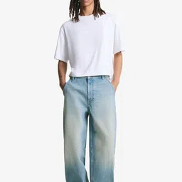 Bershka Men Solid Mid-Rise Regular Fit Trousers-picture-27