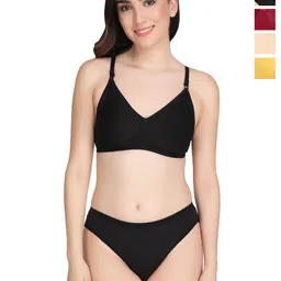 Liigne Pack Of 4 Everyday Bra Pure Cotton Lingerie Set-picture-23