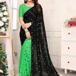 Moda Rapido Polka Dot Poly Georgette Saree-picture-28