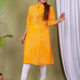 PARTH SY FASHION Women Yellow Blended A-Line Kurtas image 1