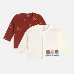 MINI KLUB Infant Boys Pack Of 2 Typographic Printed Jhabla 29NBFV670-picture-28