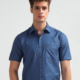 Arrow Men Geometric Printed Spread Collar Pure Cotton Formal Shirt-picture-18