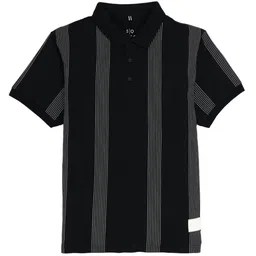 Status Quo Boys Striped Polo Collar Cotton T-shirt image 1