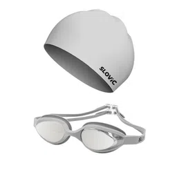 SLOVIC Unisex Brand Logo Details Swim Cap & Goggles Accessories-picture-11