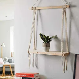 Aain White Macrame Wall Hanging Shelf Wall Decor-picture-33