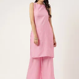 aayusika Women Solid Embroidered Kurti with Trousers-image-31