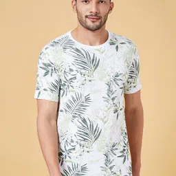 Urban Ranger by pantaloons Tropical Printed Slim Fit Cotton T-shirt-image-60