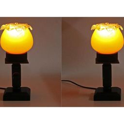 SOMIL Yellow Printed Glass Cylindrical Shaped Table Lamp-picture-8