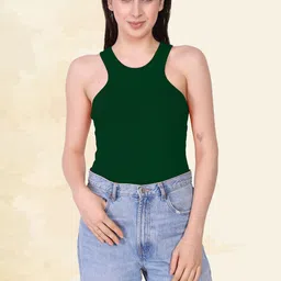 KIK33 Women Ribbed Round Neck Sleeveless Tank Top-picture-40