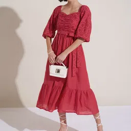 Honey by Pantaloons Floral Flared Sleeve A-Line Midi Dress-picture-22