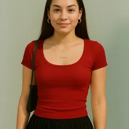 ROCKWELL Women Ribbed Relaxed Fit Top-image-1