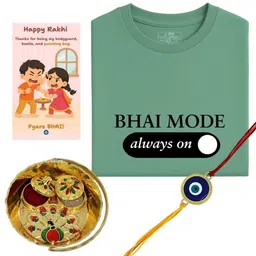 Anouk Evil Eye Rakhi Combo Thali & T Shirt-picture-25