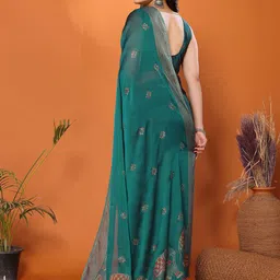 FABMORA Ethnic Motifs Poly Chiffon Saree image 3