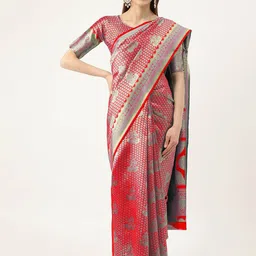 Maroosh Woven Design Banarasi Saree With Zari Border-image-4