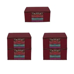 AMAK INC Maroon Fabric Multi-Utility Wardrobe Organisers-picture-32