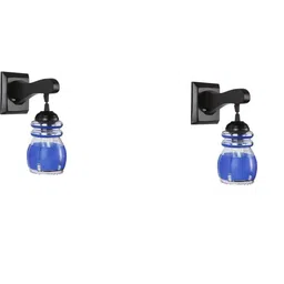 SOMIL Blue Glass Cylinder Printed Wall Lamps-picture-36