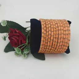 Navika Fancy Glass Bangles Set Of 12 Artificial Stone Studded Bangles-picture-13