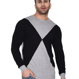 Blisstone Men Colourblocked Round Neck Cotton Slim Fit T-shirt-picture-14