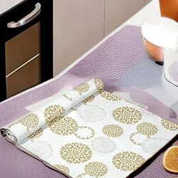 REVEXO Green & White Printed Water-Resistant Shelf Liner image 1