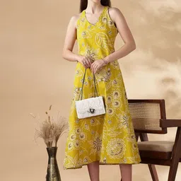 Anouk Women Floral Printed A-Line Midi Dress-image-88