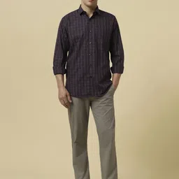 Allen Solly Men Spread Collar Checked Cotton Slim Fit Casual Shirt image 4
