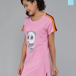 Christy World Women Pack of 2 Graphic Printed Longline Cotton T-shirt-picture-12