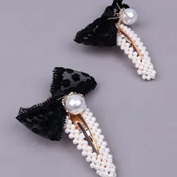 ODETTE Women Black Embellished Tic Tac Hair Clip-picture-38