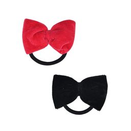 FUNKRAFTS Girls Black & Red Set of 2 Bow Ponytail Holders-picture-35