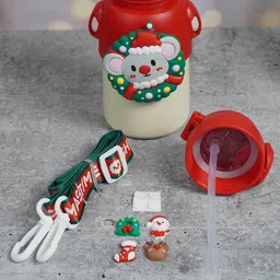 Little Surprise Box LLP Red & White Single Stainless Steel Printed Single Wall Vacuum Water Bottle-picture-18