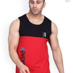 SLOWLORIS Men Pack Of 2 Typography Printed Scoop Neck Cotton Gym Vest-picture-24