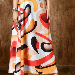 Vagisha Abstract Printed Flared Maxi Skirt-picture-21