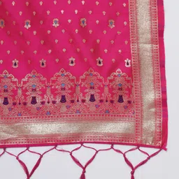 VredeVogel Women Woven Design Kurta with Trousers & Dupatta image 3