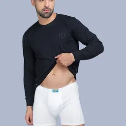 AMUL COMFY Men's Cotton Plain/Solid White Inner Elastic Front Open Trunks/Underwear - Pack of 10 (#Plain-White-IE) image 2