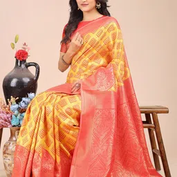 Astita Woven Design Zari Banarasi Saree With Blouse Piece image 2