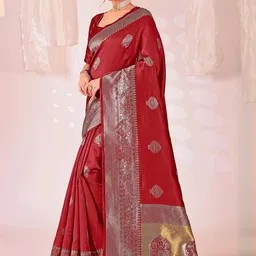 Moda Rapido Woven Design Zari Silk Cotton Kanjeevaram Saree image 3