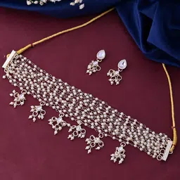Anouk Gold Plated Cubic Zirconia Studded & Beaded Jewellery Set-picture-22