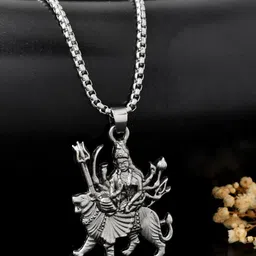 AGARWALPRODUCT Unisex Stainless Steel Maa Loin Durga Pendant-picture-22