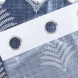 Aura Grey & White Set of 4 Floral Long Door Curtain image 2