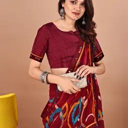 LeeliPeeri Designer Poly Georgette Saree image 3