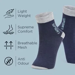 MJE Pack Of 6 Patterned Cotton Ankle Length Socks image 2
