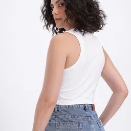 glitchez Dainty Delights Printed Fitted Asymmetric Crop Top image 5