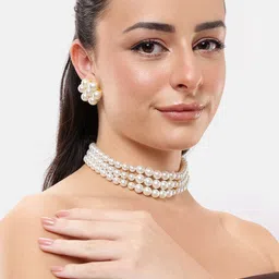 ORANGENYSHA Gold-Plated Pearls Beaded Jewellery Set image 5